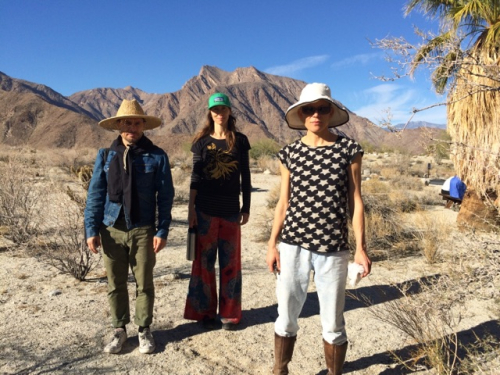 Photo by Deborah Hay_Eric, Leslie and me in rehearsal in the desert  with Deborah